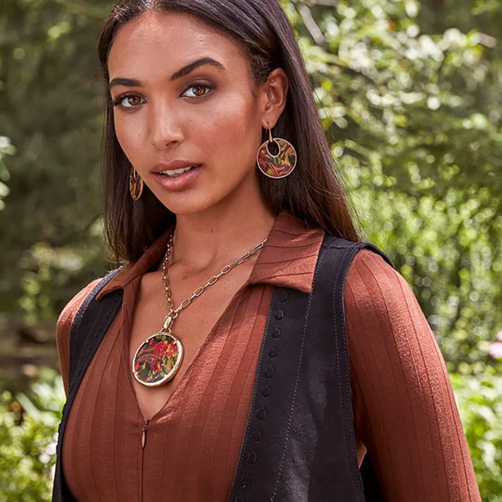Patricia Nash "Coretta" Golden Rustic Forest Necklace